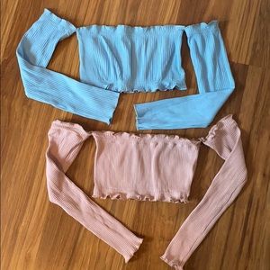Two Off The Shoulder Crop Tops